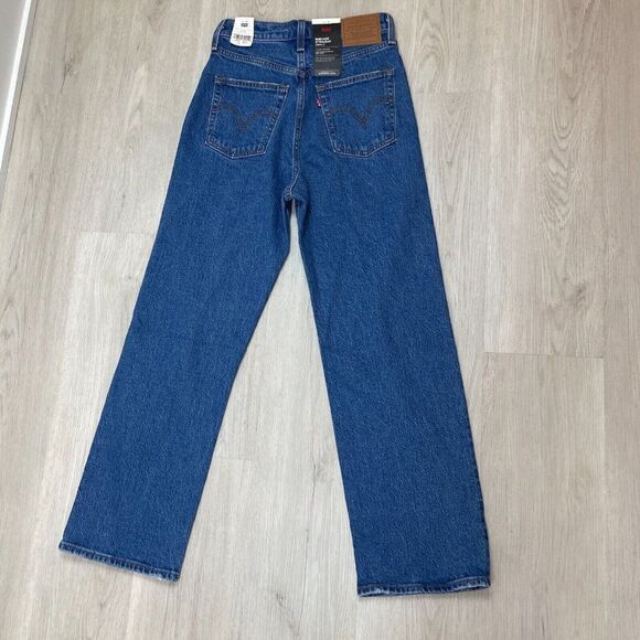 Levis Ribcage Straight Ankle Jeans Womens 27x27 Dark Wash High Rise 726930158 - Picture 5 of 7